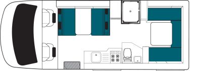 Tag-Grundriss des Beach Camper von Maui Australien Saison 25/26