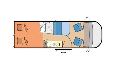 Grundriss des VAN 4x4 von TouringCars Island