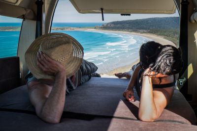Ausgeschlafen die Aussicht geniessen im Double Down von Mighty Neuseeland