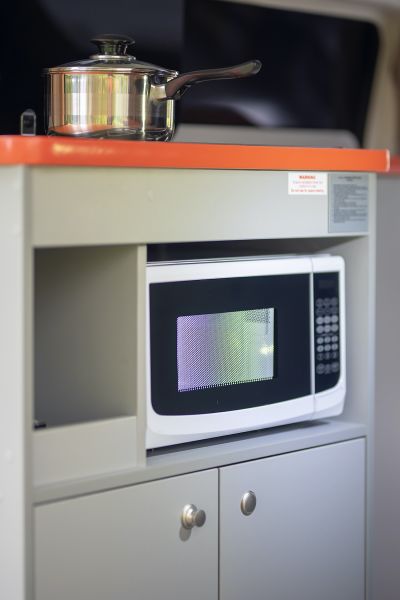 Mikrowelle im Travellers Autobarn HI5 Neuseeland