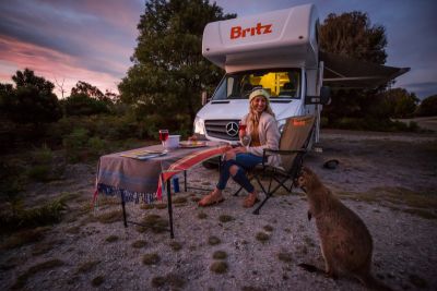 Wilder Besuch am Camper Explorer von Britz Australien