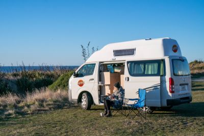 Rast mit dem Camper Hitop von Hippie Neuseeland