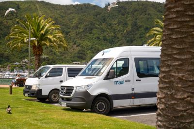 Schnell einen Parkplatz gefunden mit dem Maui Ultima Camper in Neuseeland