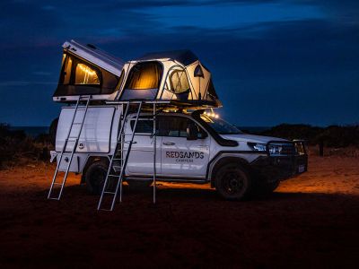 Red Sands Allrad Camper Australien bis 5 Personen Gute Nacht