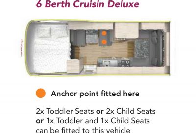 Motorhome Deluxe mit Alkoven von Cruisin Australien, Angaben zu Kindersitz/Sitzerhöhung