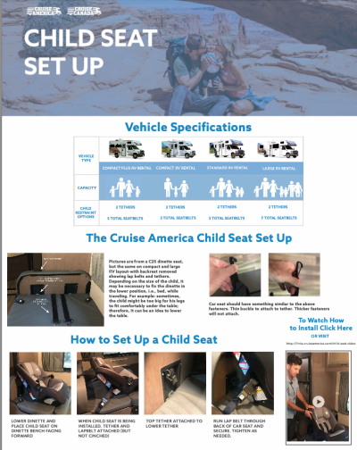 CruiseAmerica Kindersitz Informationen