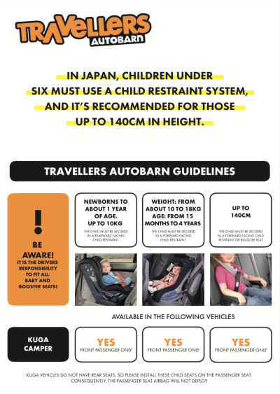 Travellers Autobarn Japan Kindersitzregelung